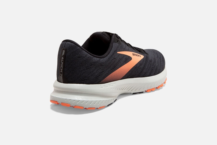 Brooks Launch 7 Road Running Shoes Womens Black/Orange 239164-FCE